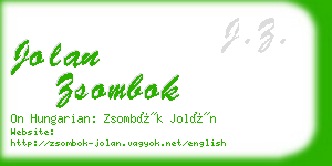 jolan zsombok business card